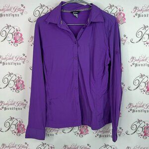 MEC button up royal Vibrant Purple Button Down Shirt for Women